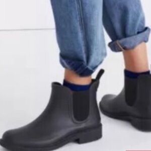 J.Crew Black Rubber Rain Boots